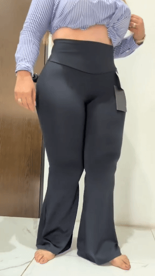 High Waisted Tummy Control Flared Pants