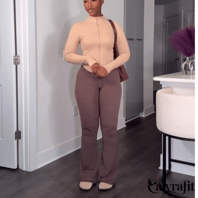 High Waisted Tummy Control Flared Pants